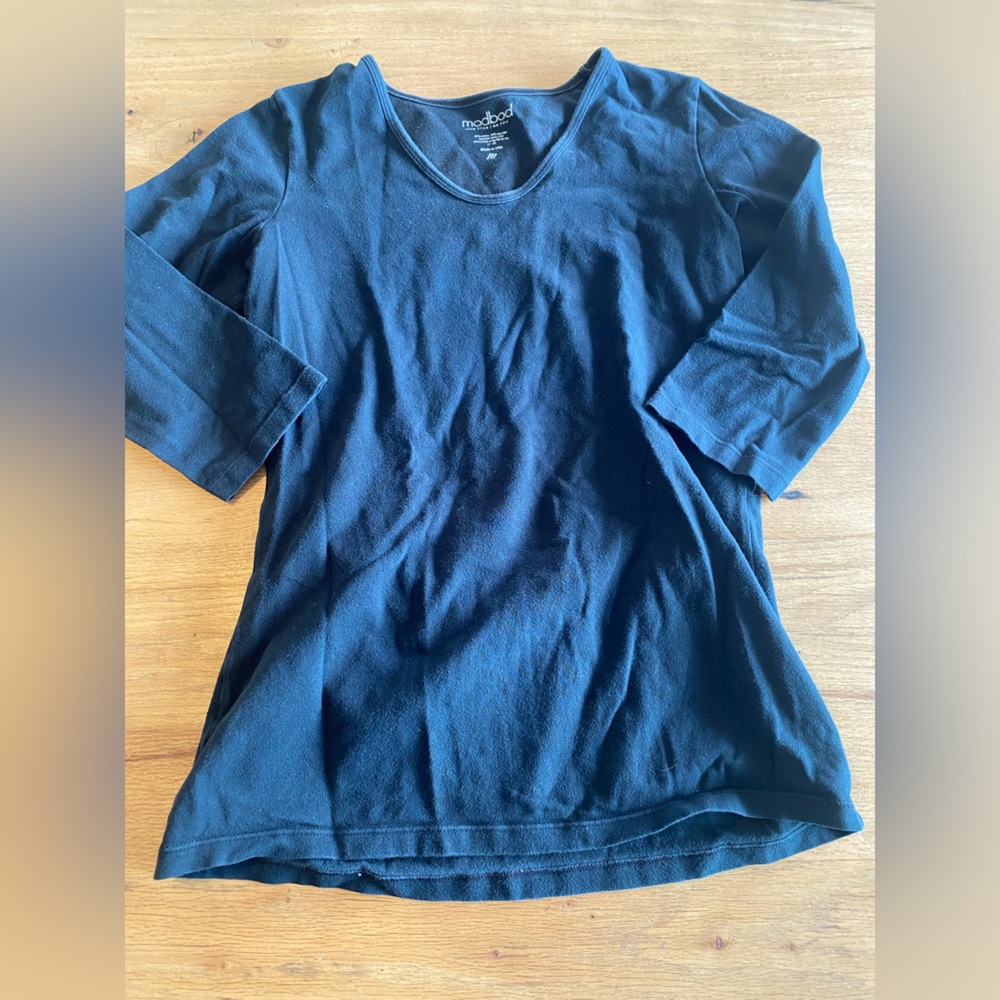 Hanes Blue 3/4 Sleeve Relaxed T-Shirt‎ women’s M Preloved